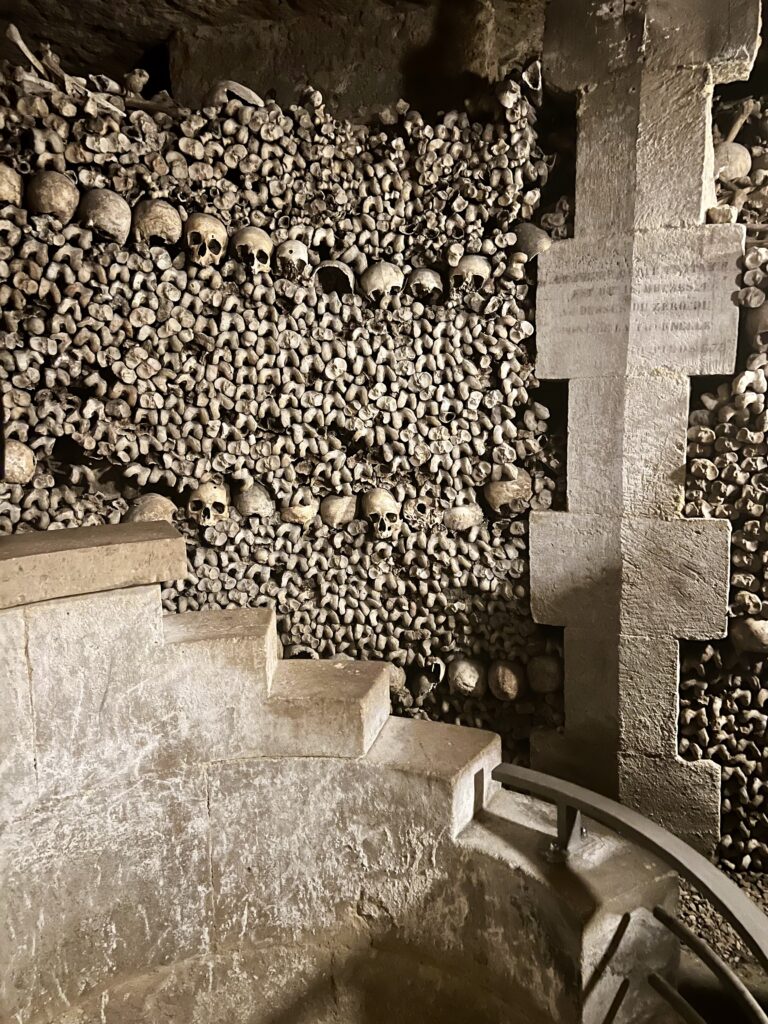 skulls and bones in the Catacombs