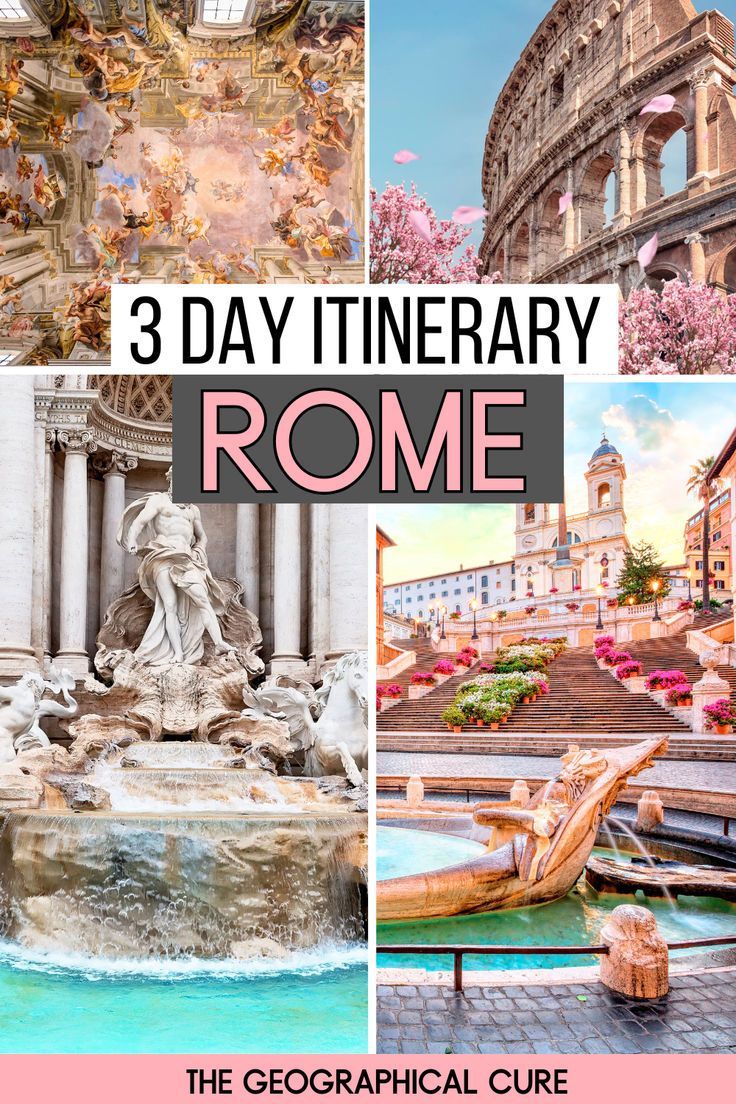 Pinterest pin graphic for 3 days in Rome itinerary