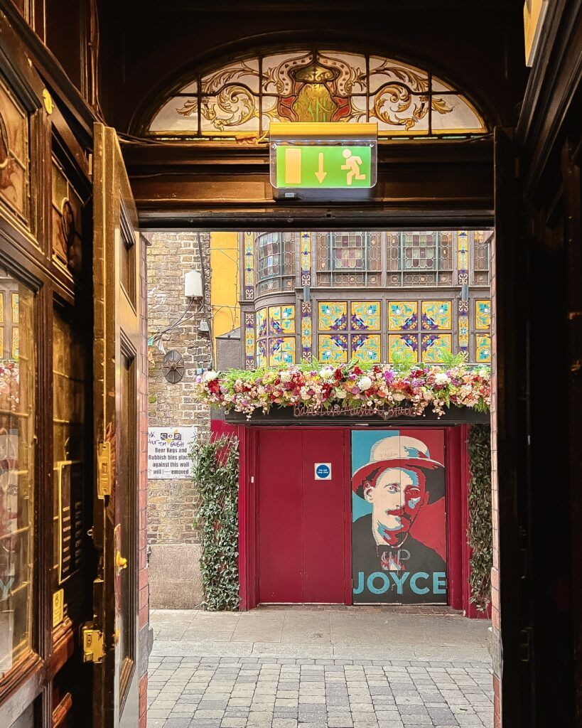 pub with James Joyce mural