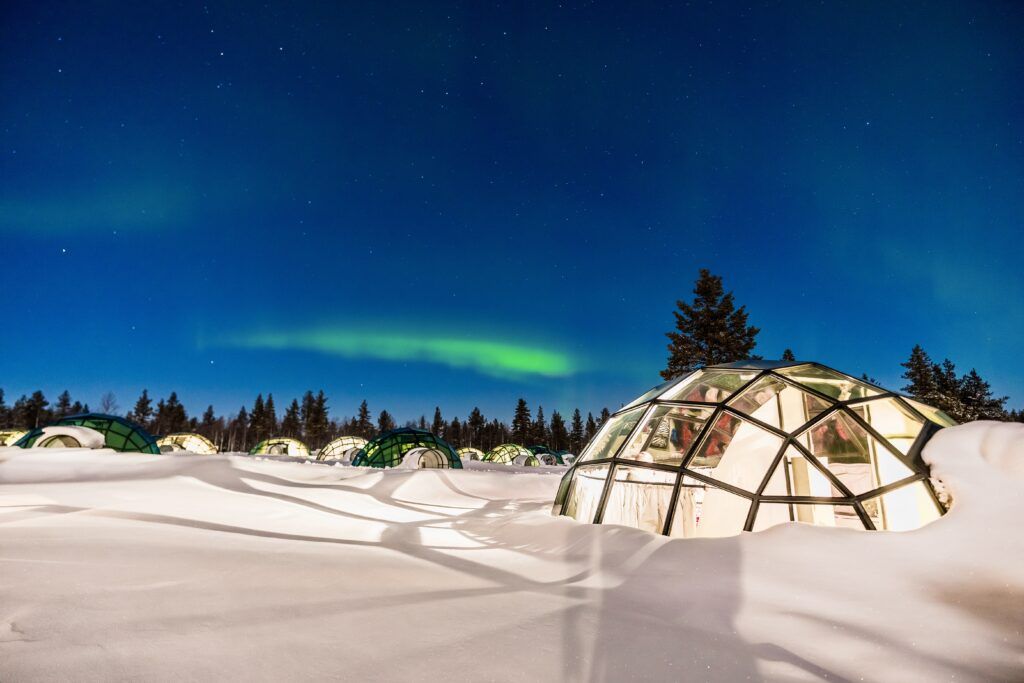 glass igloo in Lapland