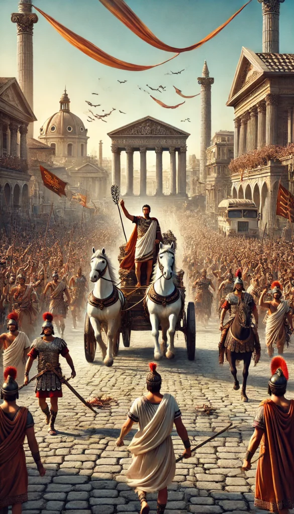 AI image of Triumph on the Via Sacre