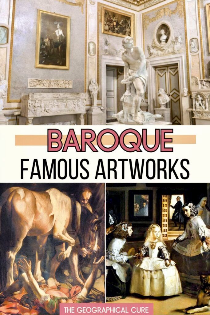 Pinterest pin graphic showing famous Baroque artworks