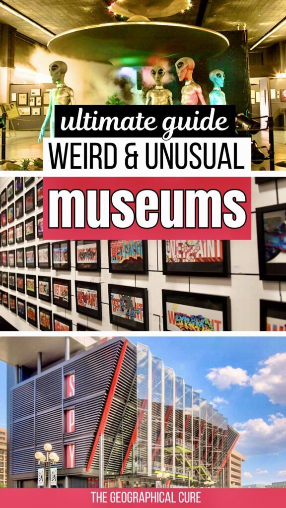Pinterst pin graphic for weird and quirky museums