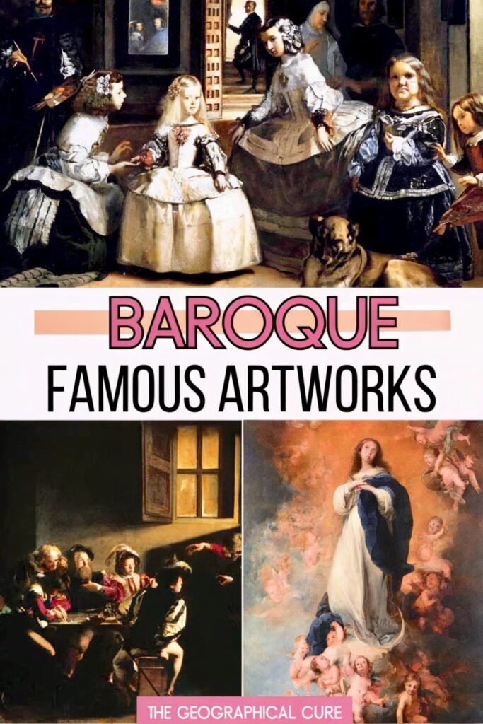 Pinterest pin graphic showing famous Baroque paintings