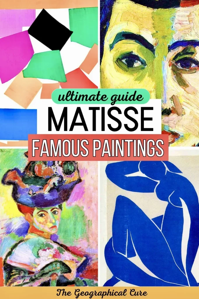 Pinterest pin graphic for famous paintings by Henri Matisse
