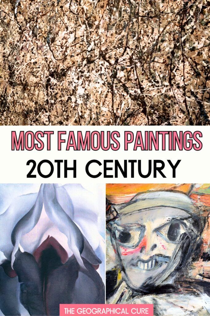 Pinterest pin graphic for most famous paintings of the 20th century