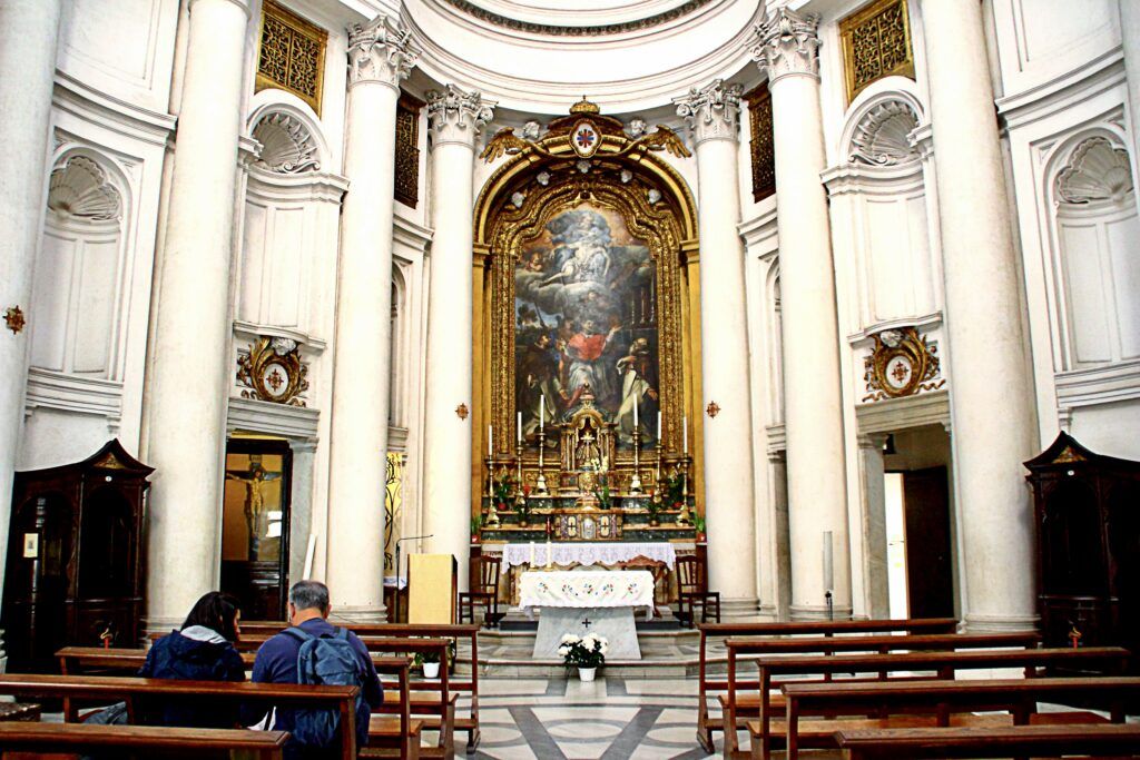 white interior and high altar