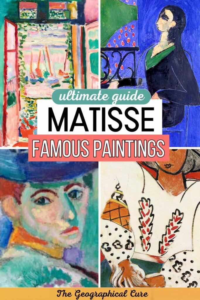 Pinterest pin graphic for famous paintings by Henri Matisse