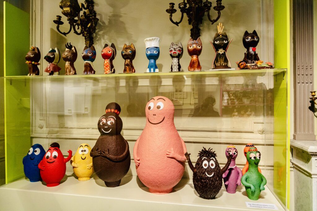 exhibit in Choco-Story, the Chocolate Museum