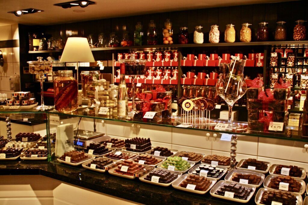 chocolates in chocolate shop