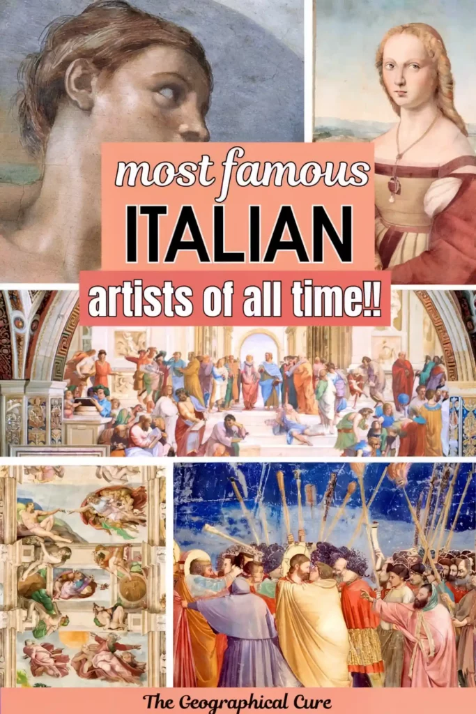 Pinterest pin graphic for famous Italian artists