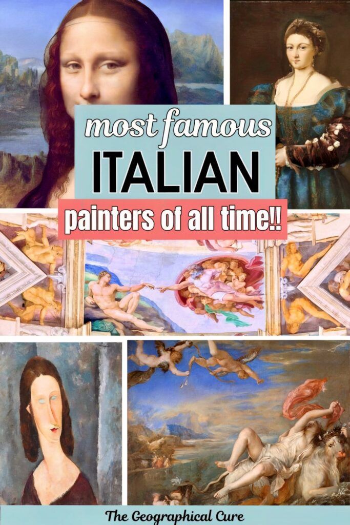 Pinterest pin graphic for most famous Italian painters