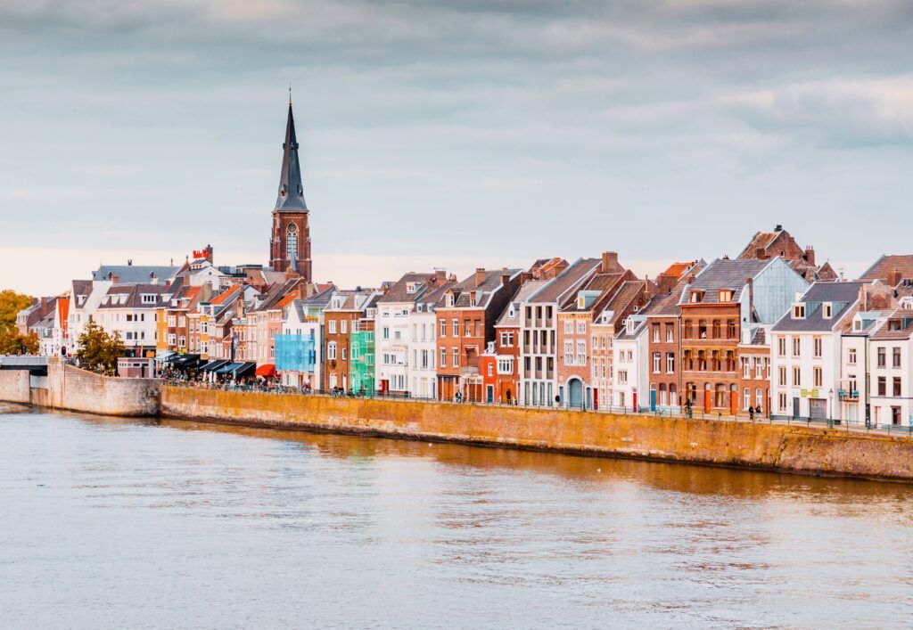 river and gables houses in Maastricht