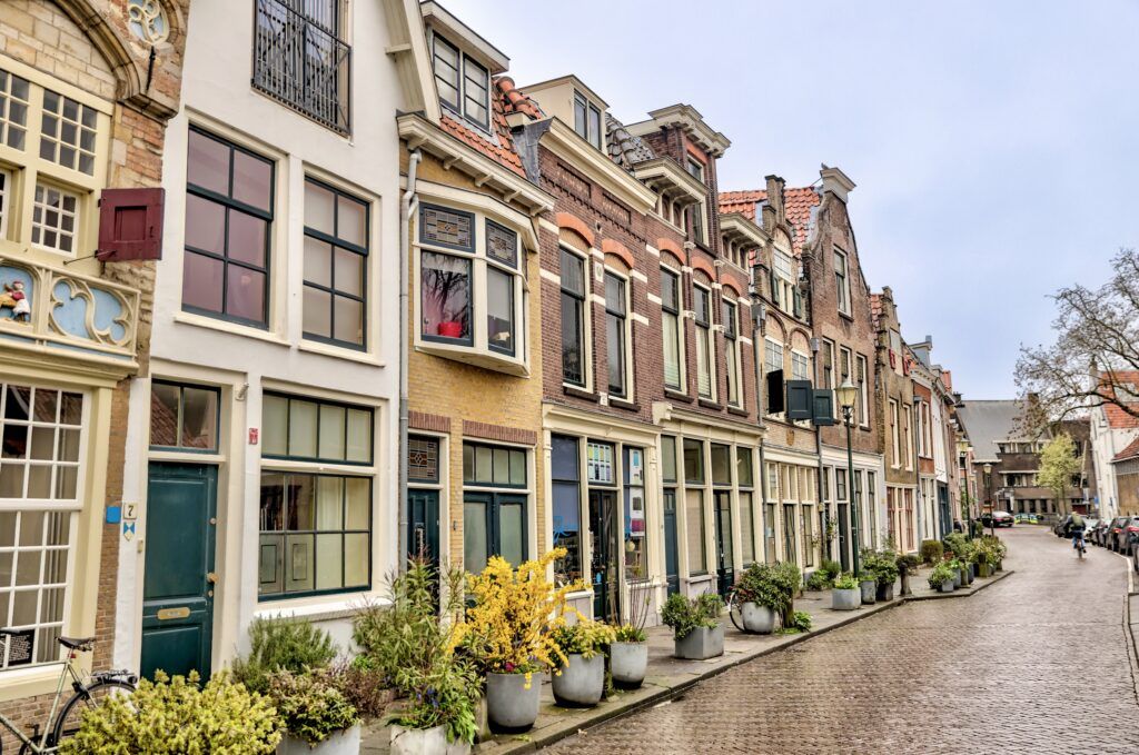 quaint houses and shops in Gouda