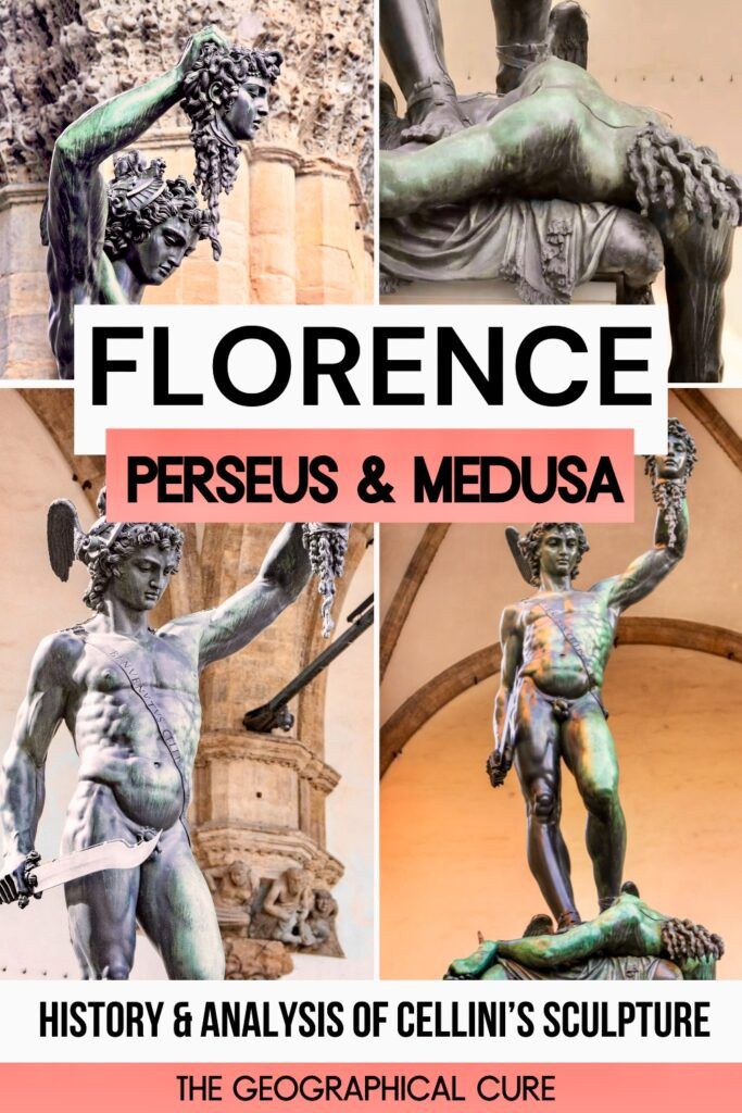 Pinterest pin graphic for guide to Cellini's Perseus and Medusa