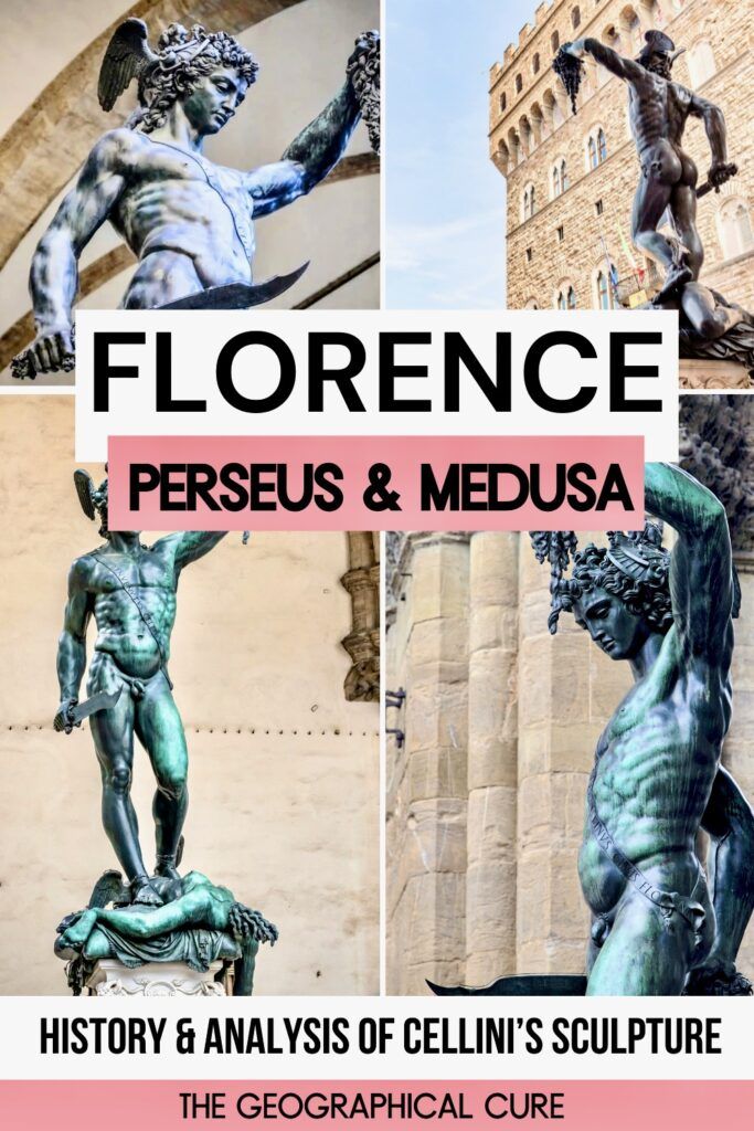 Pinterest pin graphic for guide to Cellini's Perseus and Medusa