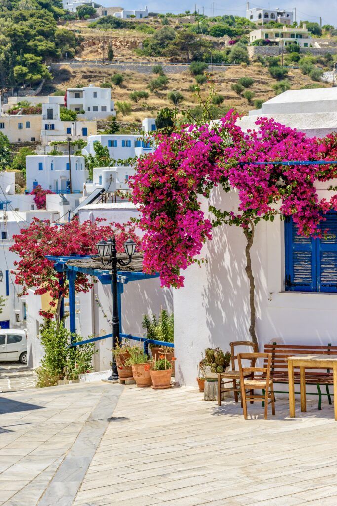 beautiful cobbled lane in Paris Greece