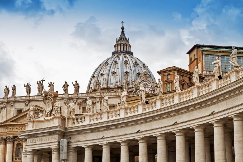 statues on the colonnade of St. Peter's Square