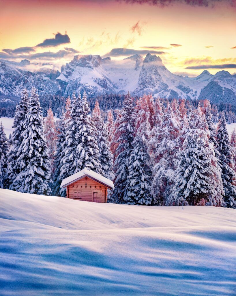 Alpe di Siusi village in the Dolomites