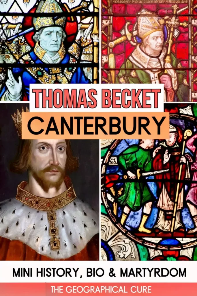 Pinterest pin graphic for guide to the life and sites of Thomas Becket