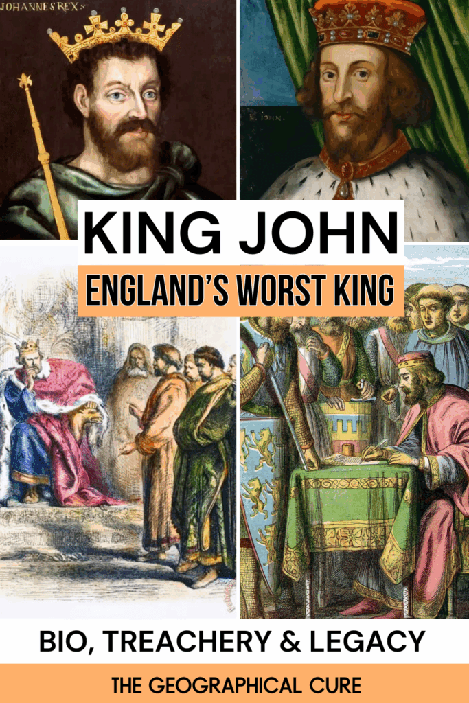 Pinterest pin graphic for King John, England's worst king