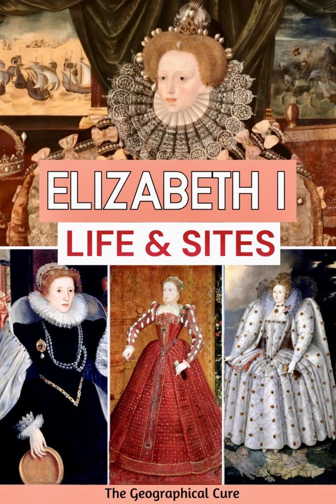 Pinterest pin graphic for the life, legacy and sites of Elizabeth 