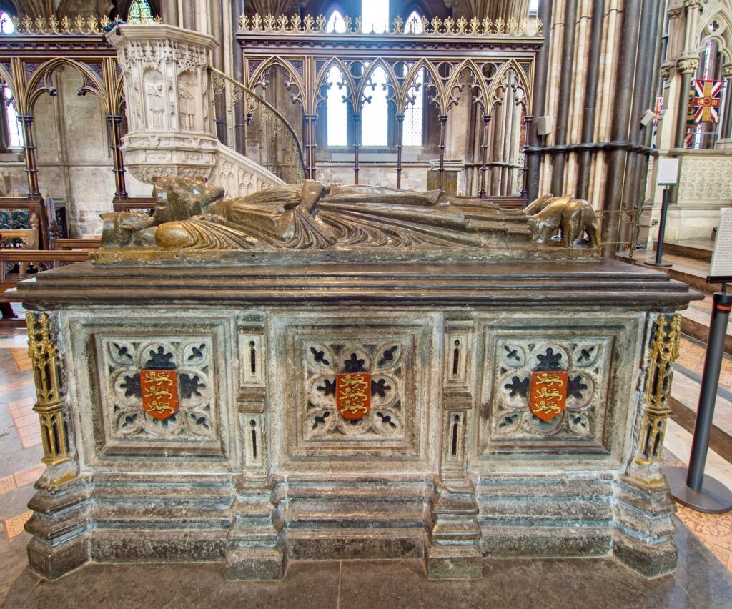 John's tomb in Worcester Cathedral