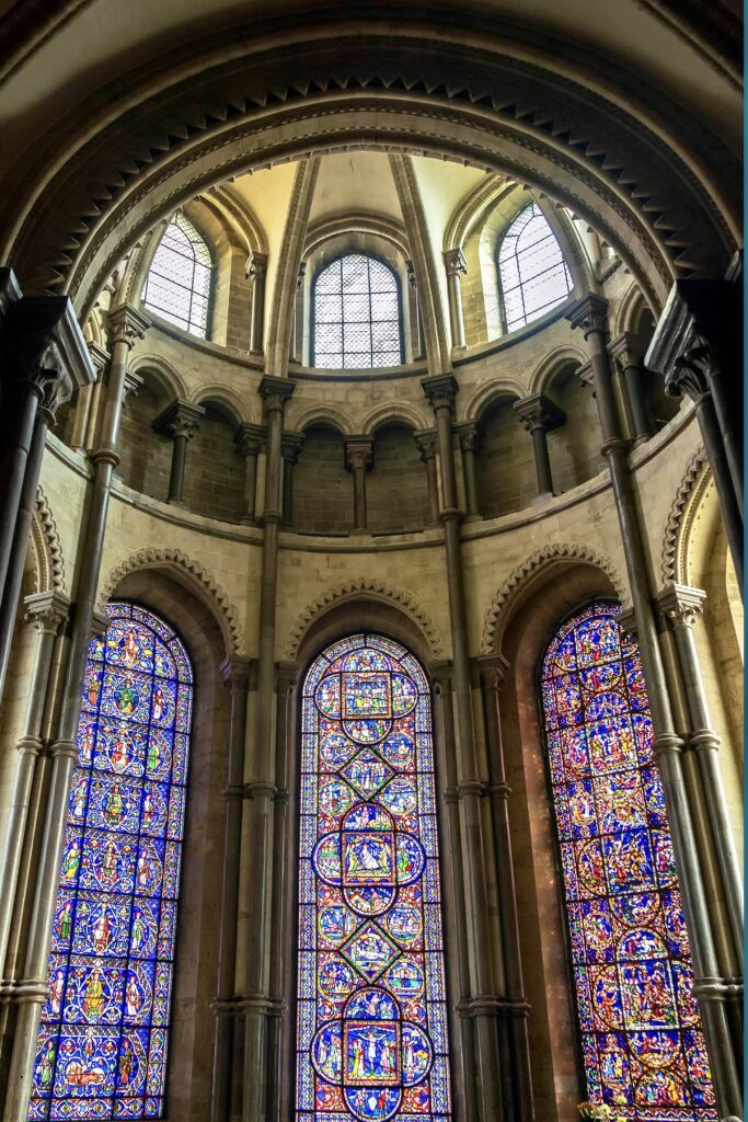 stained glass in the Corona Chapel
