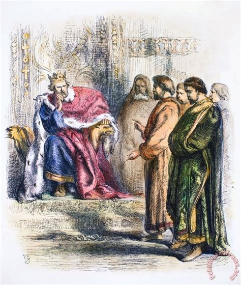 illustration of King John with his counselors