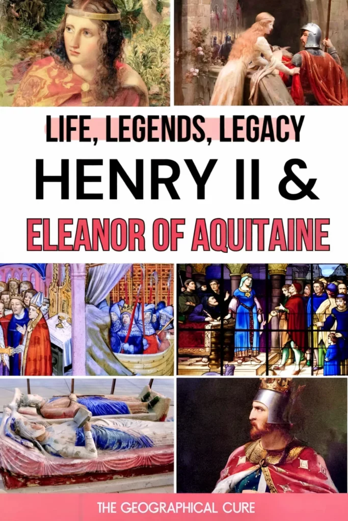 Pinterest pin graphic for the life of Henry II and Eleanor of Aquitaine