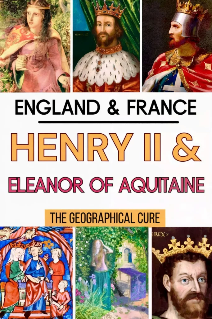 Pinterest pin graphic for the life of Henry II and Eleanor of Aquitaine
