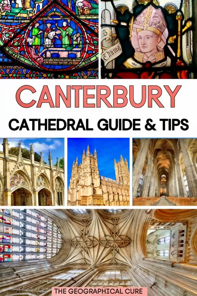 Pinterest pin graphic for guide to Canterbury Cathedral