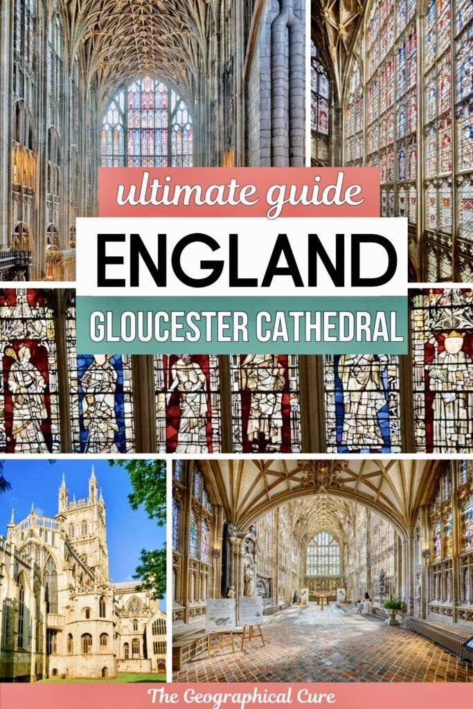 Pinterest pin graphic for guide to Gloucester Cathedral