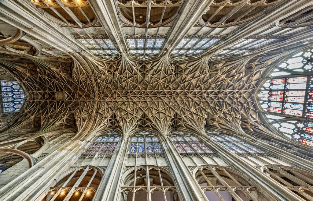 vaulted ceiling above choir