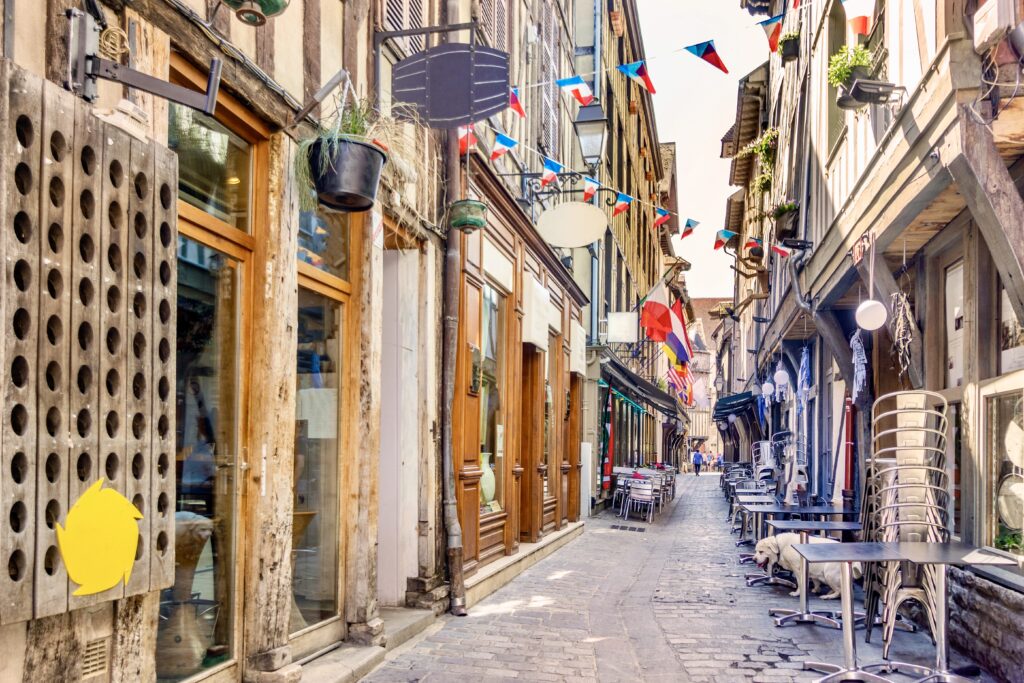pretty street in Troyes