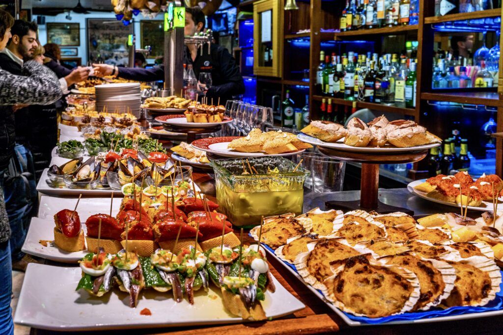 tapas bar in San Sebastian with pintxos