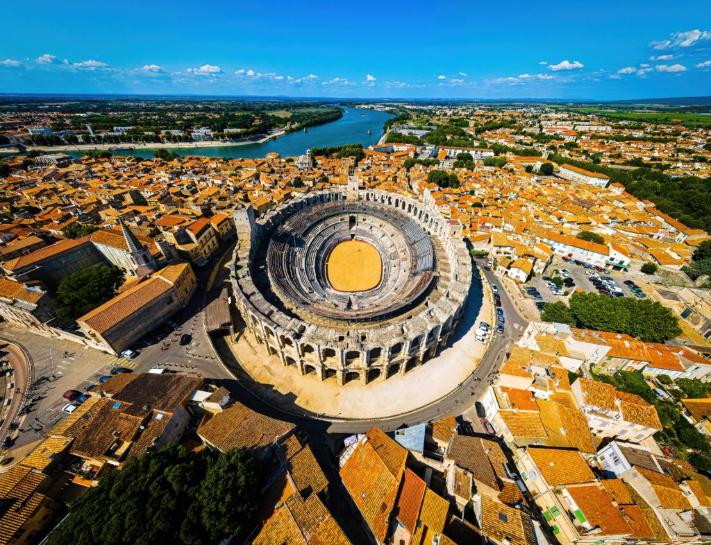aerial view of the Roman Amphitheater 