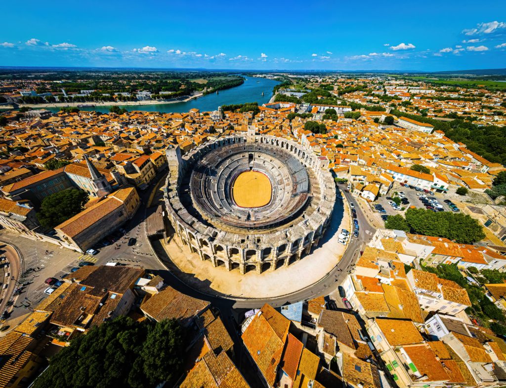 aerial view of the Roman Amphitheater