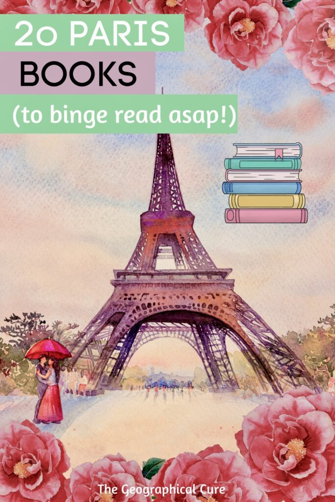 Pinterest pin for books about Paris