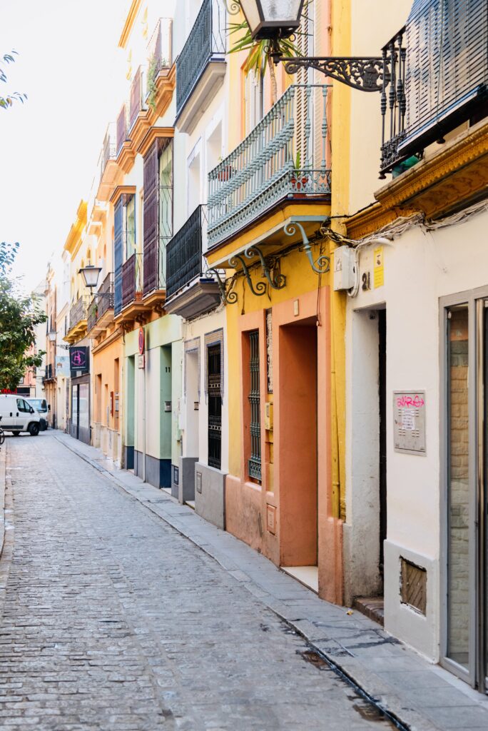 colorful street in Seville