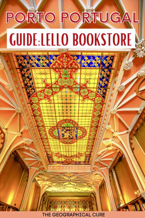Pintrest pin for guide to Porto's Lello Bookstore