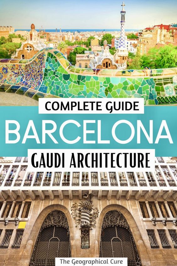 Pinterest pin for Gaudi architecture in Barcelona