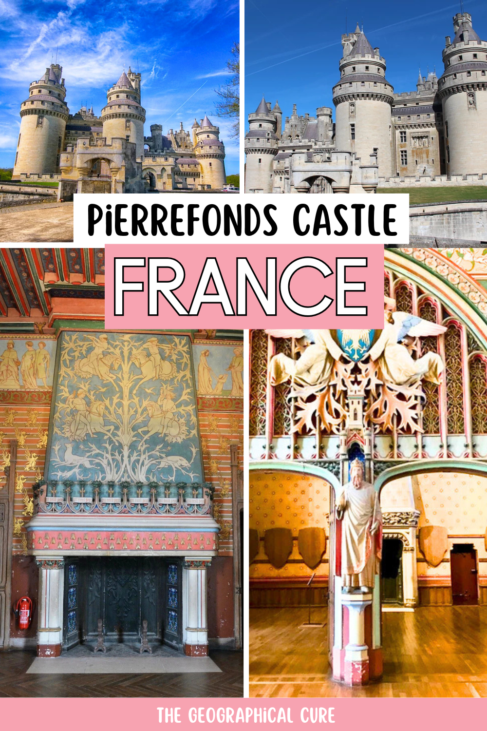 Pinterest pin graphic for guide to Pierrefonds Castle