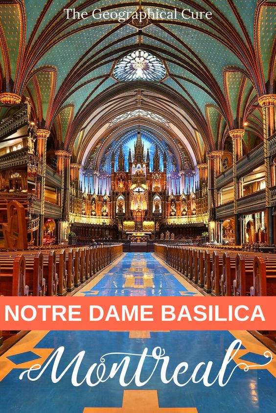 Pinterest pin for guide to the Basilica of Notre Dam in Montreal
