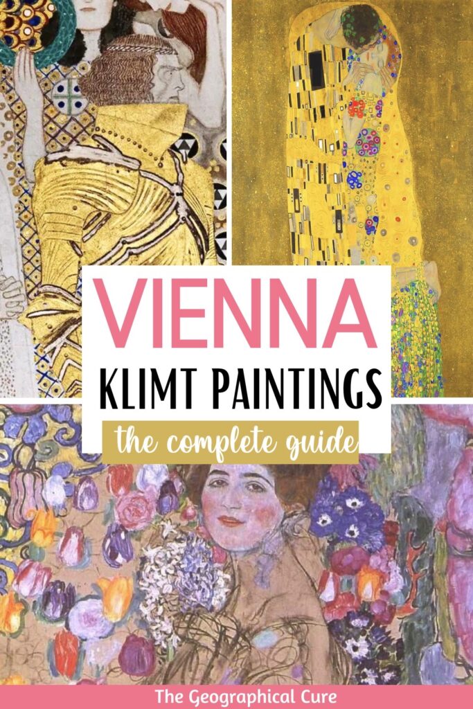 Pinterest pin for Klimt's most famous paintings