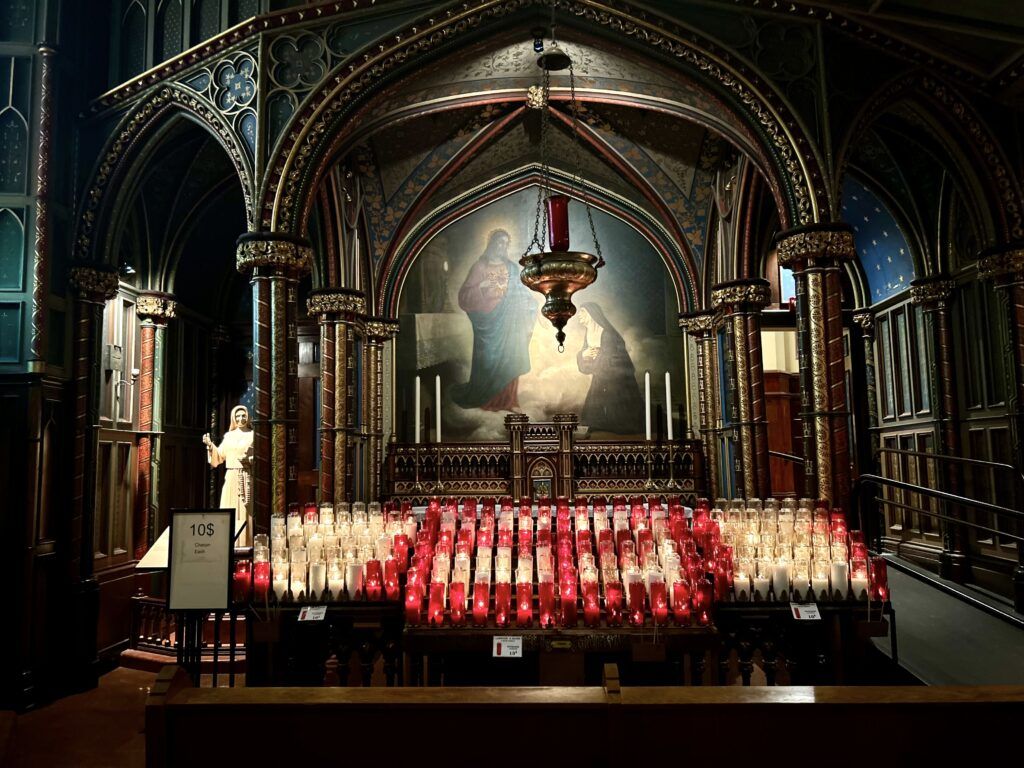 candles in a chapel