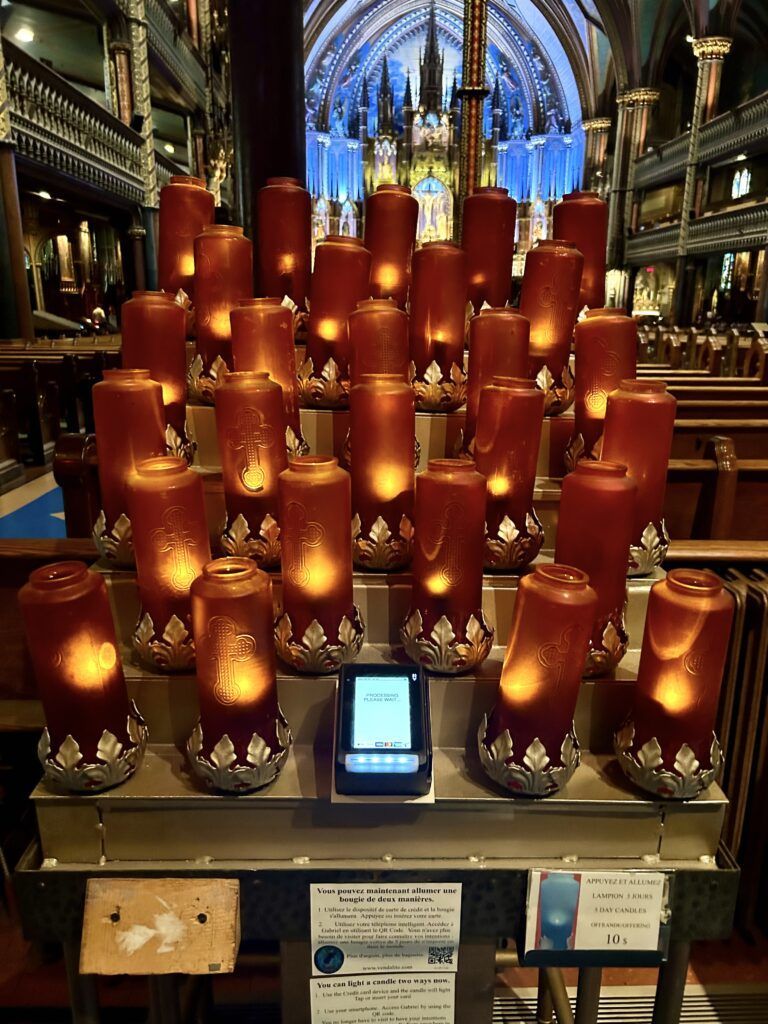 candles and a view of the high altar