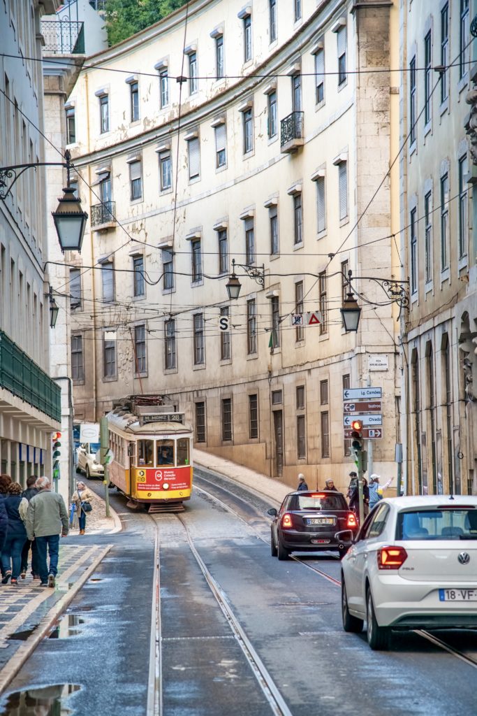 red tram in Lisbon