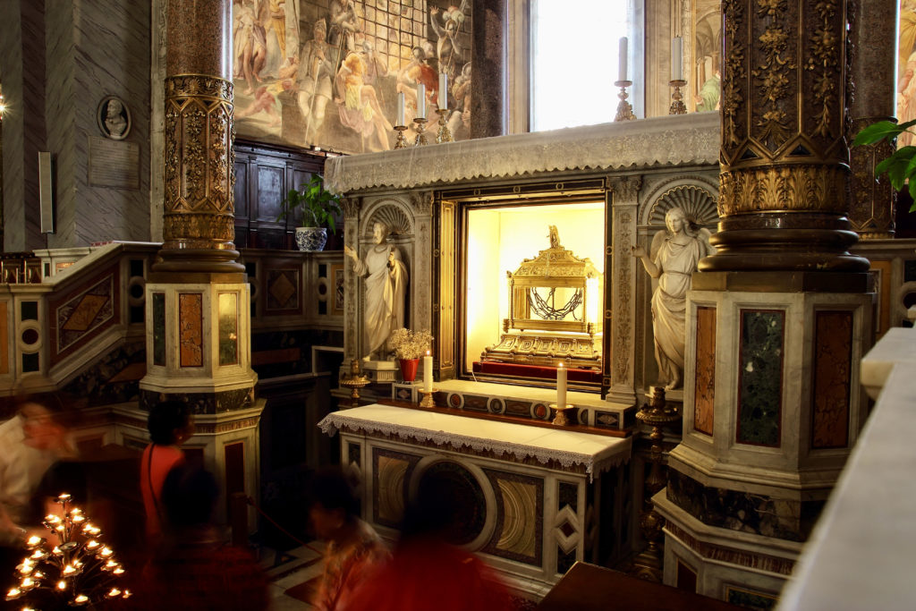 the reliquary containing the chains of the Saint