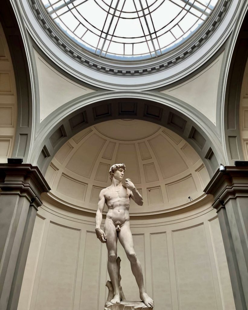 David in the museum rotunda